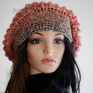 BORBÁLA / TUNDRA-LUX - pălărie de iarnă tricotată manual din lână moale, beretă - îmbrăcăminte și modă - eșarfe, pălării, fularuri - căciulă - Artynos.ro