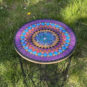 Măsuță colorată, mov, cu model migdalat, -  - Artynos.ro