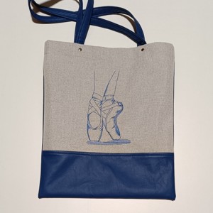 Geanta brodata pentru pantofi de balet, Geanta si husa, Geanta pentru cumparaturi, Geanta shopper, geanta tote, geanta textila, Cusatura, Broderie, ARTYNOS