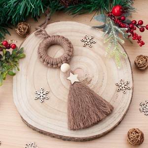 Macrame cerc ornament de Craciun - Brown, , , ARTYNOS