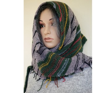 FOREST - șal tricotat manual exclusiv din alpaca, șal - îmbrăcăminte și modă - eșarfe, pălării, fularuri - șaluri - Artynos.ro