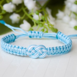 Bratara macramé impletita cu nod celtic - Albastru deschis/alb, , , ARTYNOS