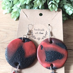 Cercei &#34;Eleganta red/black &#34;, , , Ofer cerceii mei din lut Cernit pentru acele doamne incantatoare carora le plac accesoriile si biju..., ARTYNOS