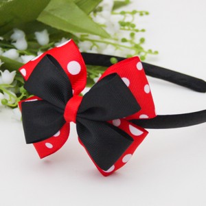 Bentiță Masnis, cravată de păr - Minnie Mouse, buline roșii -  - Artynos.ro