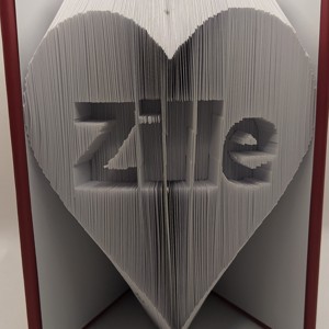 Inima in cartea de nume sculptura, Casa & Stil de viata, Accesorii pentru decorat casa, Decoratiuni de masa si decoratiuni pentru rafturi , Sculptura de carte, carte pliata, , ARTYNOS