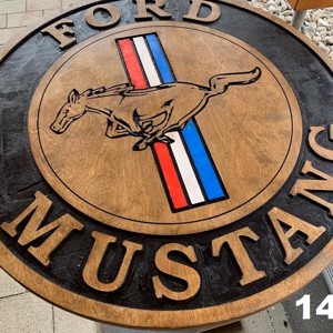 Decor de masa sau de perete Ford Mustang. Dimensiune 70 cm., Casa & Stil de viata, Mobilier artizanal, Mese, , ARTYNOS