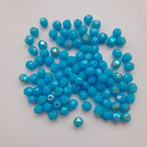 Margele cehe din sticla lustruita - 4mm - 100 buc / pachet - culoare albastru - Artynos.ro