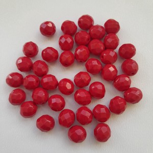 Margele cehe fatetate din sticla - 8mm - 30 buc / pachet - rosu, , , ARTYNOS