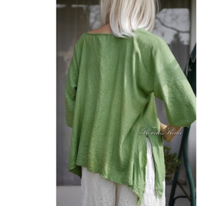 BURETT TUNIKA / verde salcie - arty dantelă aplicat manual pictate bluza de design - îmbrăcăminte și modă - haine damă - tunică - Artynos.ro