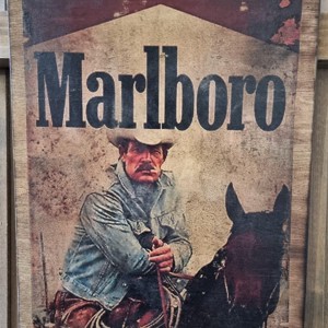Marlboro poza din lemn, Casa & Stil de viata, Accesorii pentru decorat casa, Picturi murale, Arta de perete din lemn, , ARTYNOS