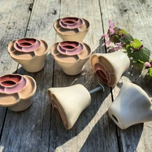 Mânere și butoane de mânere de mobilă kalocsai trandafir - casă & stil de viață - mobilier artizanal - mânere și butoane de mânere de mobilă - Artynos.ro