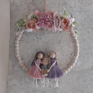 Decor de perete fuzzy, frați și surori macramé pentru copii -  - Artynos.ro