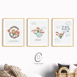 Poster cu micul prinț, set de decorațiuni personalizate pentru pereți, 3 imagini -  - Artynos.ro