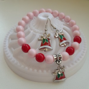 Bijuterii cu clopoței de Crăciun - brățară, cercei -  - Artynos.ro