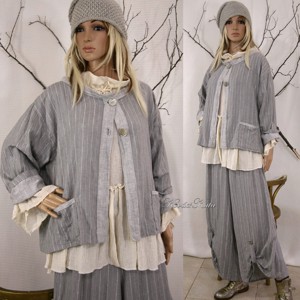 Set VIVIEN - costum lagenlook extravagant: pantaloni si sacou, Imbracaminte si moda, Haine dama, Blazer si costum, Cusatura, ARTYNOS