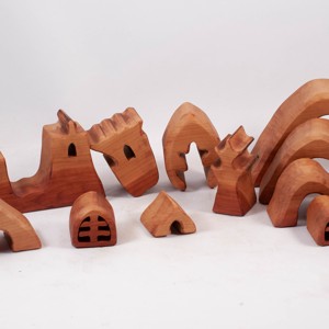  Castel din lemn, casa pestera, constructor din lemn, puzzle jigsaw -  - Artynos.ro
