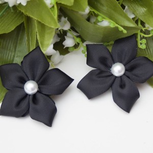 Clema de par in forma de floare - Negru, Imbracaminte si moda, Accesorii par, Clema de par si ac de par, , ARTYNOS