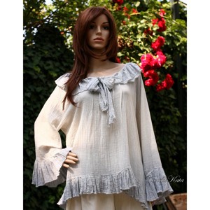 POÉTA / PASZTELL TUNIKA - design romantic cu aspect stratificat blúz, Imbracaminte si moda, Haine dama, Tunica, Cusatura, Obiecte pictate, ARTYNOS