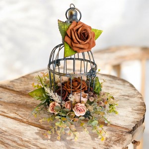 Aranjament floral in stil vintage intr-o cusca., , , ARTYNOS