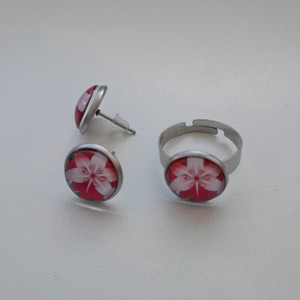 Bijuterii cu lentile florale din sticlă - in cutie cadou -  - Artynos.ro