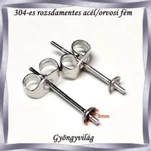 Accesorii pentru bijuterii din oțel prețios: bază pentru cercei NAFK 03-3 4 perechi/cs -  - Artynos.ro