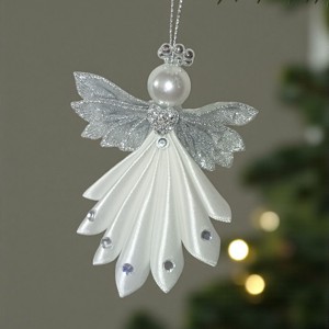 Îngeri cu aripi argintii - crăciun - decorațiuni de crăciun de casă - figurine pentru pomul de crăciun - Artynos.ro