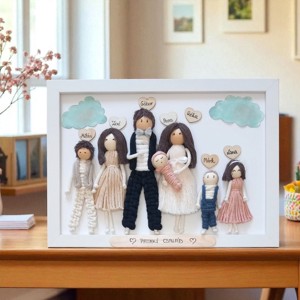 Portret de familie Macramé - decor unic, personalizat (2130 cm) -  - Artynos.ro