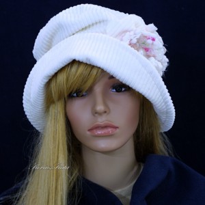 ANDERSEN - pălărie cu design din catifea albă - îmbrăcăminte și modă - eșarfe, pălării, fularuri - pălărie - Artynos.ro