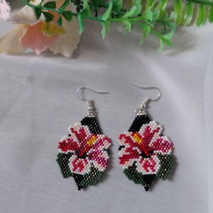 Cercei atârnători cu hibiscus  -  - Artynos.ro