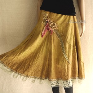 GAIA / primavara - fusta cu design artistic, Imbracaminte si moda, Haine dama, Fusta dama, Cusatura, Obiecte pictate, ARTYNOS