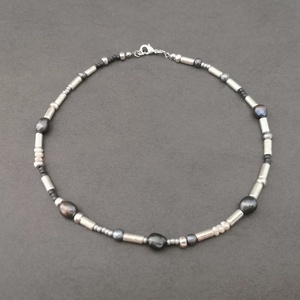 Colier cu perle de cultura si margele din ceramica CP34, Bijuterii, Coliere, Coliere din perle, Confectionarea bijuteriilor, ARTYNOS