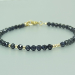 Bratara safir si aur filat de 14k / goldfilled - bijuterii - brățări - brățară cu mărgele - Artynos.ro