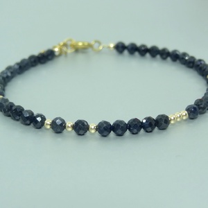 Bratara safir si aur filat de 14k / goldfilled - bijuterii - brățări - brățară cu mărgele - Artynos.ro