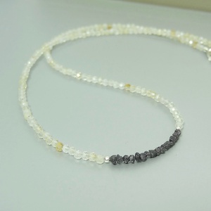 Colier diamant brut negru si citrin. Transport gratuit - Artynos.ro