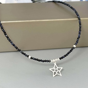 Colier safir fatetat accesorizat cu pandantiv stea.  - Artynos.ro