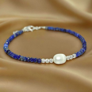 Bratara din lapis lazuli si perla de cultura, Bijuterii, Bratari, Bratari cu perle, Altele, ARTYNOS