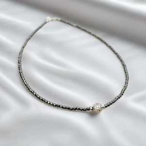 Colier hematit si cubic zirconia, Bijuterii, Coliere, Coliere cu margele, Altele, ARTYNOS
