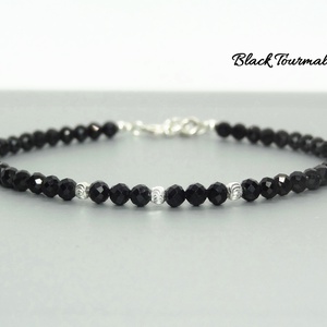 Bratara turmalina neagra / Black Sparkle. - bijuterii - brățări - brățară cu mărgele - Artynos.ro