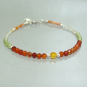 Bratara citrin natural, carneol si peridot  - Artynos.ro
