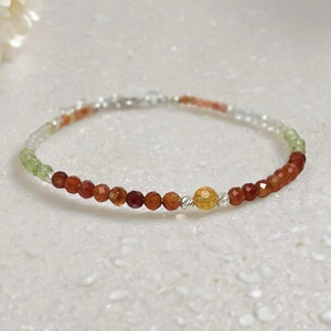 Bratara citrin natural, carneol si peridot  - Artynos.ro