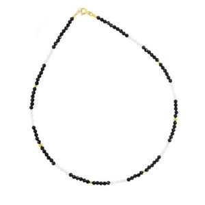 Colier minimalist turmalina neagra - piatra protectie si cubic zirconia - bijuterii - coliere - coliere cu mărgele - Artynos.ro