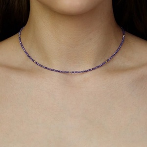 Colier minimalist din cubic zirconia si aur filat de 14K  - bijuterii - coliere - coliere din mărgele - Artynos.ro