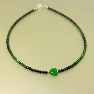 Colier cubic zirconia, jad si turmalina - bijuterii - coliere - coliere din mărgele - Artynos.ro