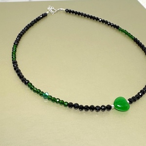 Colier cubic zirconia, jad si turmalina - bijuterii - coliere - coliere din mărgele - Artynos.ro