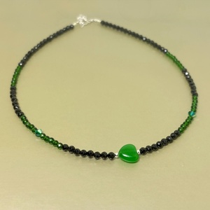 Colier cubic zirconia, jad si turmalina - bijuterii - coliere - coliere din mărgele - Artynos.ro