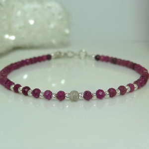 Bratara rubin brut - Crimson Éclat - bijuterii - brățări - brățări din pietre semiprețioase - Artynos.ro