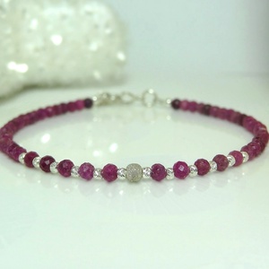 Bratara rubin brut - Crimson Éclat - Artynos.ro