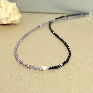 Colier din ametist, turmalina neagra si perla de cultura, Bijuterii, Coliere, Coliere din pietre semipretioase, Altele, ARTYNOS