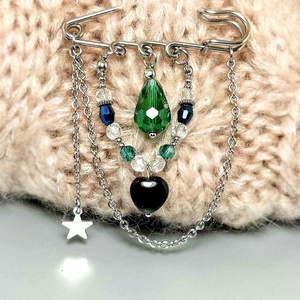 Brosa onix, cristale si otel inoxidabil, Bijuterii, Brose, Altele, ARTYNOS