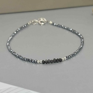 Bratara diamant negru brut si terahertz - bijuterii - brățări - brățări din mărgele - Artynos.ro